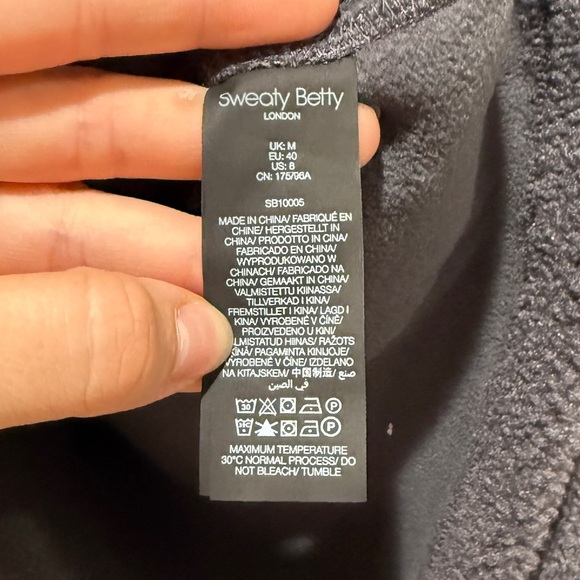 New Sweaty Betty Plush Drawstring Hoodie Medium M Urban Grey Layering Cozy Fall - Picture 6 of 13